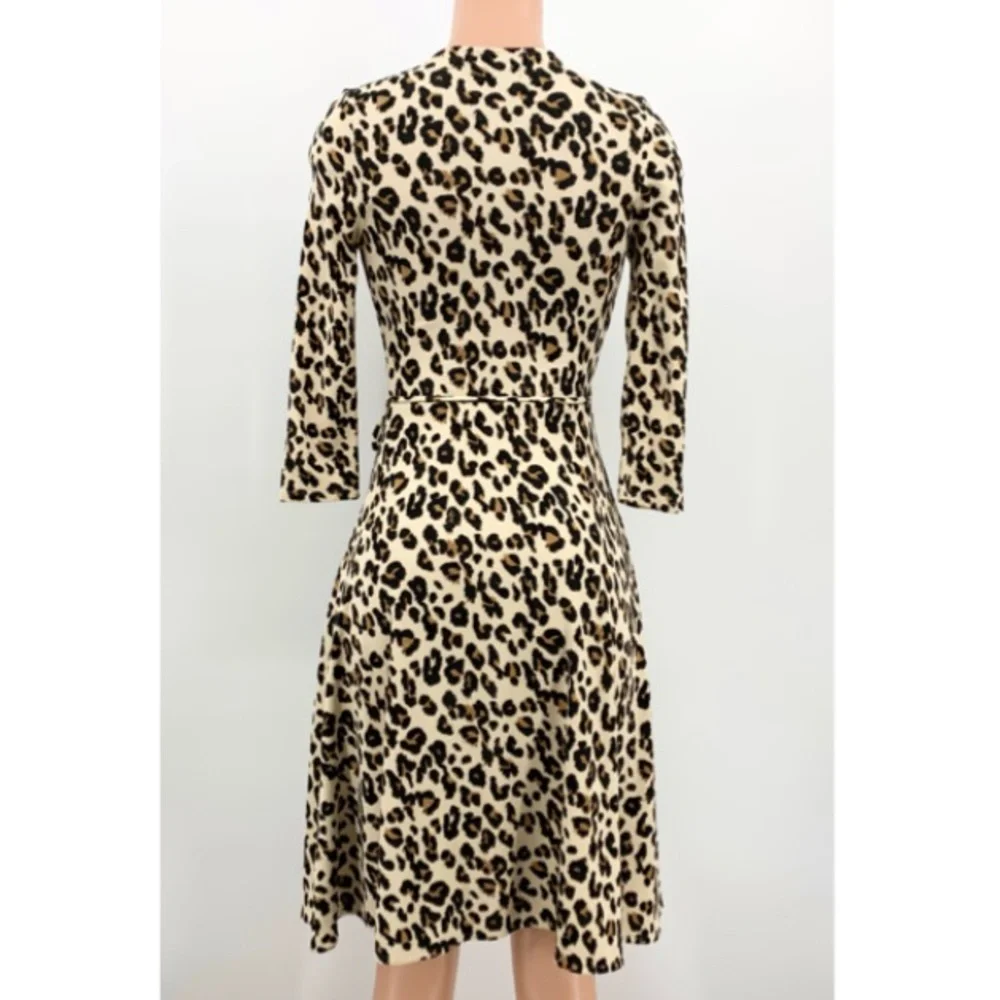 Banana Republic Leopard Print Wrap Knit Dress XS - Picture 3 of 12
